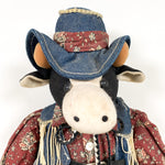 Vintage 90's Cow Boy Plush Stuffed Animal