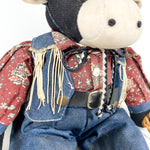 Vintage 90's Cow Boy Plush Stuffed Animal