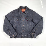 Vintage 80's Levi's Plaid Flannel Lined Trucker Jacket