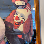 Vintage 80's Chuck Oberstein Clown Collage Large Mirror