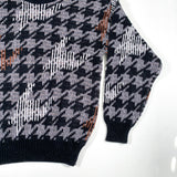 Vintage 80's J. Riggings Abstract Houndstooth Crewneck Sweater