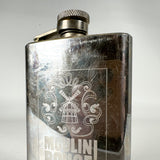 Vintage Moulin Rouge Windmill Engraved 4 oz Stainless Steel Flask