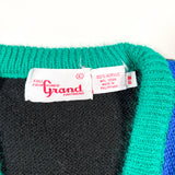 Vintage 90's Youth Bowling Themed Knit Cardigan Sweater