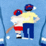 Vintage 90's Hand-Knit Baseball-Themed Sweater