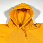Vintage 80's Bricks Plain Gusseted Yellow Hoodie Sweatshirt