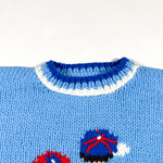 Vintage 90's Hand-Knit Baseball-Themed Sweater