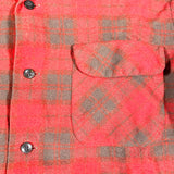 Vintage 70's Pendleton Loop Collar Red Plaid Wool Flannel Shirt