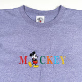 Vintage 90's Mickey Mouse Spellout Embroidery T-Shirt