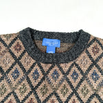 Vintage 90's Towncraft Diamond Pattern Knit Crewneck Sweater