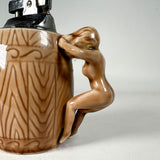 Vintage 50s OMSCOLITE Nude Pin-Up Barrel Table Lighter
