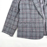 Vintage 80's Pendleton Gray Plaid Virgin Wool Blazer Jacket