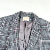 Vintage 80's Pendleton Gray Plaid Virgin Wool Blazer Jacket