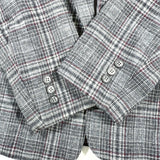 Vintage 80's Pendleton Gray Plaid Virgin Wool Blazer Jacket