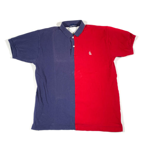 Vintage 90's Nautica Color Block Short Sleeve Polo Shirt