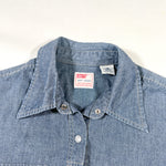 Vintage 80's Levi’s Dry Goods Chambray Snap Western Shirt