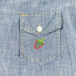 Vintage 80's Embroidered Chambray Western Shirt