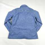 Vintage 80's Embroidered Chambray Western Shirt