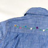 Vintage 80's Embroidered Chambray Western Shirt