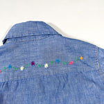 Vintage 80's Embroidered Chambray Western Shirt