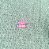Vintage 80s IZOD Forest Green Embroidered Logo Cardigan Sweater