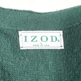Vintage 80s IZOD Forest Green Embroidered Logo Cardigan Sweater