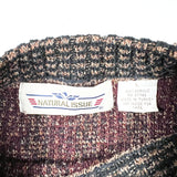 Vintage 90s Natural Issue Burgundy Orange Geometric Pattern Knit Sweater