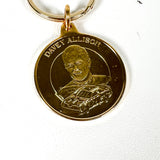 Vintage 1991 Davey Allison NASCAR Race Commemorative Gold Keychain