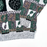 Vintage 90s Michael Gerald Green Geometric Abstract Pattern Sweater