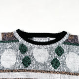 Vintage 90s Michael Gerald Green Geometric Abstract Pattern Sweater