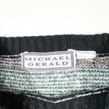 Vintage 90s Michael Gerald Green Geometric Abstract Pattern Sweater