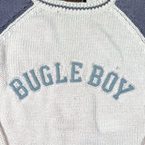 Vintage 90s Bugle Boy Light Pink Faded Purple Varsity Raglan Sweater