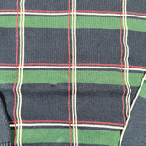 Vintage 90s Dockers Navy Blue Green Plaid Cotton Knit Sweater