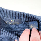 Vintage 90s Enro Blue Textured Cotton Crewneck Sweater
