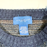 Vintage 90s Towncraft Blue Geometric Striped Sweater