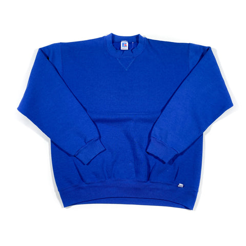 Vintage 90's Russell Athletic Royal Blue Plain Crewneck SweatshirtVintage 90's Russell Athletic Royal Blue Plain Crewneck Sweatshirt