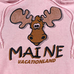 Vintage 80's Maine Vacationland Moose Hoodie Sweatshirt