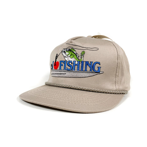Vintage 90's I Love Fishing Rope Hat