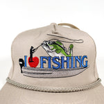 Vintage 90's I Love Fishing Rope Hat