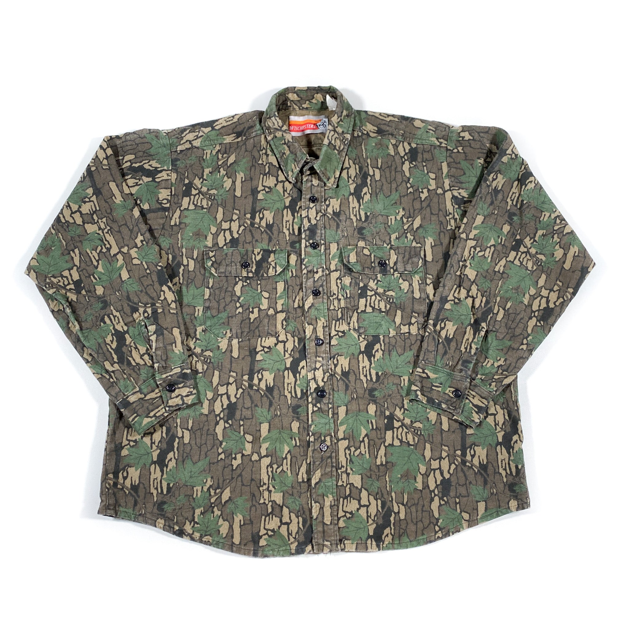 個人装備 90s Vintage TREBARK Camo BIGSIZE VINTAGE Trebark Camo Shirt Mens Large Winchester Hunt
