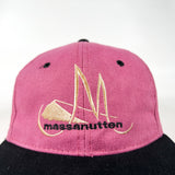 Vintage 90’s Massanutten Strapback Pink Black Logo Hat