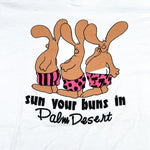 Vintage 90's Sun Your Buns Palm Desert Bunny Graphic T-Shirt