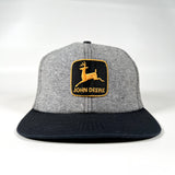 Vintage 90’s John Deere Strapback Gray Black Patch Hat