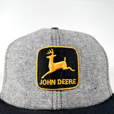 Vintage 90’s John Deere Strapback Gray Black Patch Hat