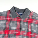 Vintage 90's Lands' End Plaid Long Sleeve Polo Shirt