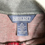 Vintage 90's Lands' End Plaid Long Sleeve Polo Shirt