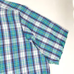 Vintage 80's Townsley Button Down Blue Green Plaid Deadstock Shirt