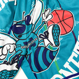 Modern Y2K Charlotte Hornets Big Logo Teal NBA Basketball Shorts
