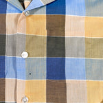 Vintage 60's Permanent Press Plaid Loop Collar Button Down Shirt