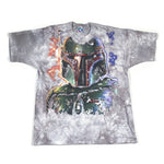 Vintage 1997 Star Wars Boba Fett Liquid Blue Tie Dye T-Shirt