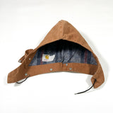 Vintage 70’s Carhartt Brown Duck Canvas Blanket Lined USA Snap Hood